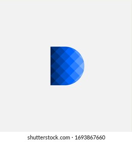 Diseño vectorial del logotipo de icono de letra D