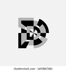 Diseño vectorial del logotipo de icono de letra D