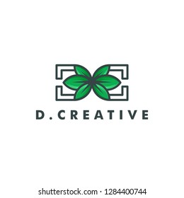 D Letter icon symbol design vector illustration
