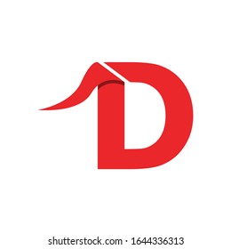 D letter icon and symbol vector template