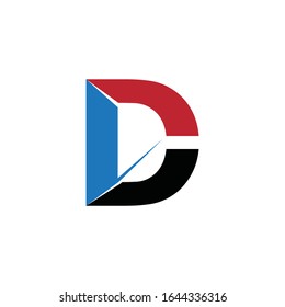 D letter icon and symbol vector template