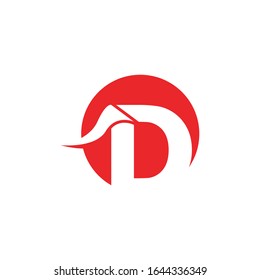 D letter icon and symbol vector template