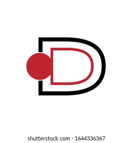 D letter icon and symbol vector template