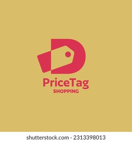 D letter icon vector price tag logo template design. Retail, shopping, e-commerce, online shop, web shop, business sign