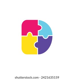D letter illustration vector template