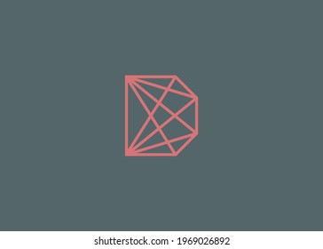 D Letter Initial with Geometry Logo Design. Illustration of D Letter with Abstract Technology. Vector Design.