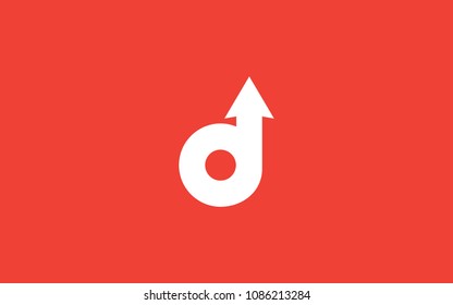 d Letter Initial Logo Design with an arrow Template