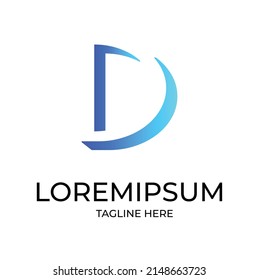 D Letter initial Logo Design monogram