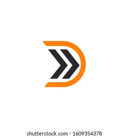 D letter initial logo icon design vector template