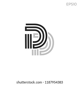 D letter initial logo template vector illustration download in eps10