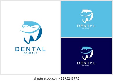 D Brief anfänglichen modernen Dentallogo Vektor. Minimales Zahnlogo kreatives Symbol
