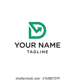 D Buchstabenanfänger mit Logodesign für Arrow Monogram