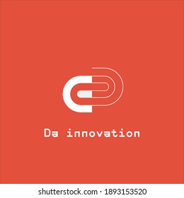 D letter, Innovation technology trendy colourful logo