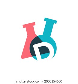 d Brief Laborglas Beaker Logo Vektorsymbol