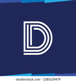 D Letter Line logo vector template