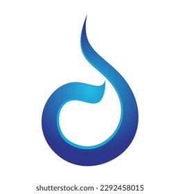 D letter liquid logo icon template