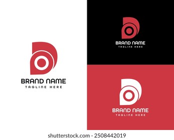 Design do logotipo de localização da letra D