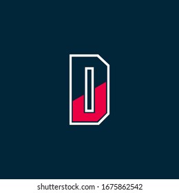 D letter logo abstract design bold vector template