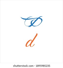 Diseño abstracto del logotipo de letra D sobre fondo de color blanco. icono de letra pequeña y mayúscula d