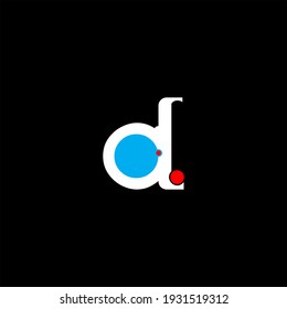 D letter logo abstract design on black color background. d alphabet