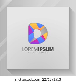 d letter logo with Abstract Design Template