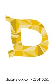 D Letter logo Abstract Polygonal design 