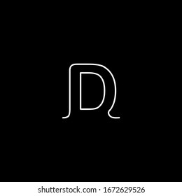 Logo de la letra D con fondo negro.Icono de la letra. Diseño de la letra blanca.