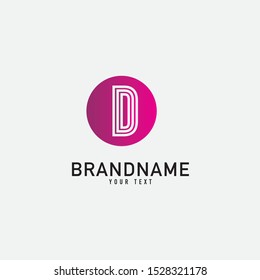 D Letter Logo With Black Lines Design. Line Letter Symbol Vector Illustration.