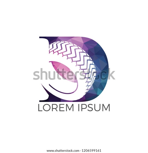 D letter logo car wheel logo design. Tire\
company or tire shop vector logo\
design.
