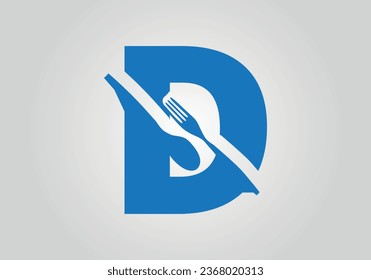 D letter Logo With Chef Spoon - D Letter Logo With Spoon