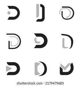 D letter logo collection design 