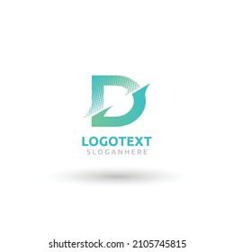D letter logo, D colorful gradient logo, colorful abstract logo