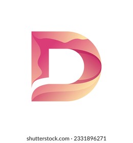 D-Buchstaben-Logo, bunter Farbverlauf