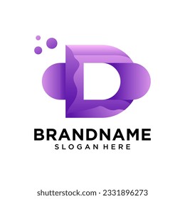D letter logo colorful gradient
