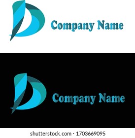 d letter logo, create by vector shape.