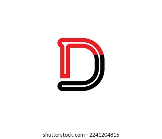 D letter logo creative design vector template