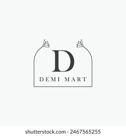 Logotipo de la letra D con un concepto floral creativo para el Vector premium de los bienes raíces de la belleza del negocio de la compañía
