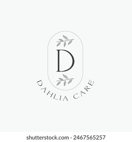 D letter logo with a creative floral concept for company business beauty real estate premium vector