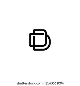 D letter logo DD initial DDD vector