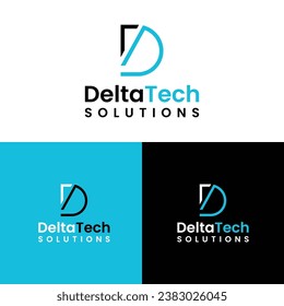 D letter logo delta tech solutions logo design