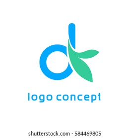 D letter logo design.