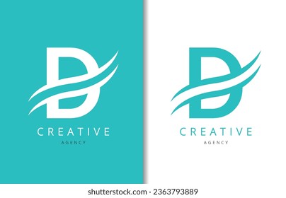 D Letter Logo Design with Background and Creative company logo. Modern Lettering Fashion Design. Vector illustration