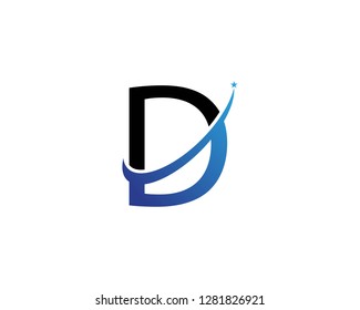 D letter logo design concept