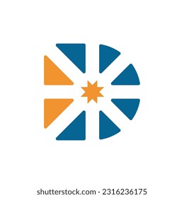 The d letter logo design consists of several elements