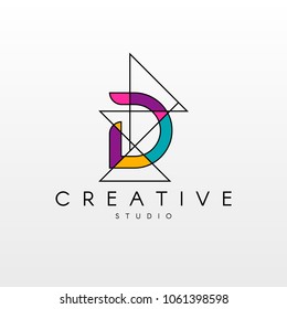 D letter logo. Logo Design with Creative Modern Trendy Typography