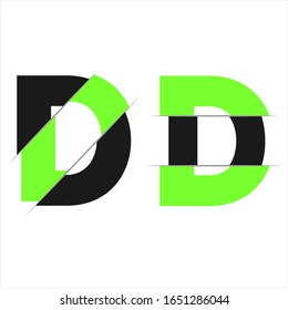 D Letter Logo Design with Creative Cut and Serif Font.