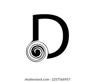 D letter logo design element