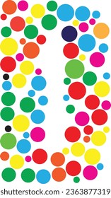 Elemento de diseño del logotipo de letra D con círculos coloridos