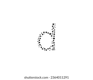 Elemento de diseño de logotipo de letra D con forma de estrella