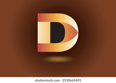 D letter logo design. D font design.